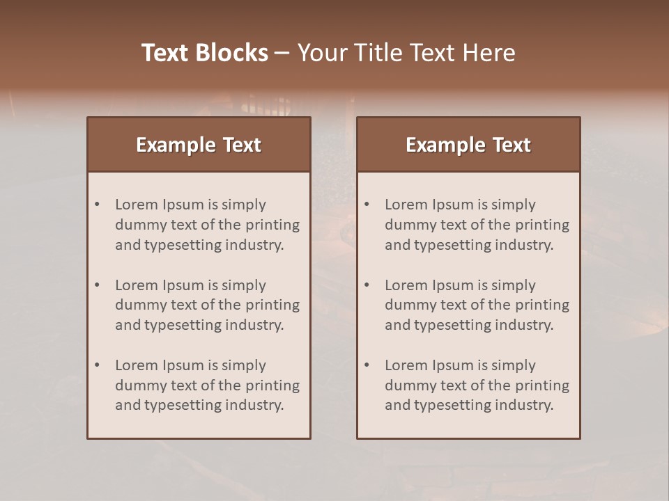 A Fire Pit In A Backyard With Steps Leading Up To It PowerPoint Template