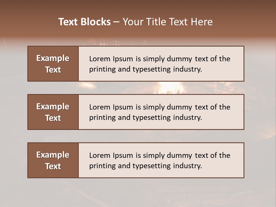 A Fire Pit In A Backyard With Steps Leading Up To It PowerPoint Template
