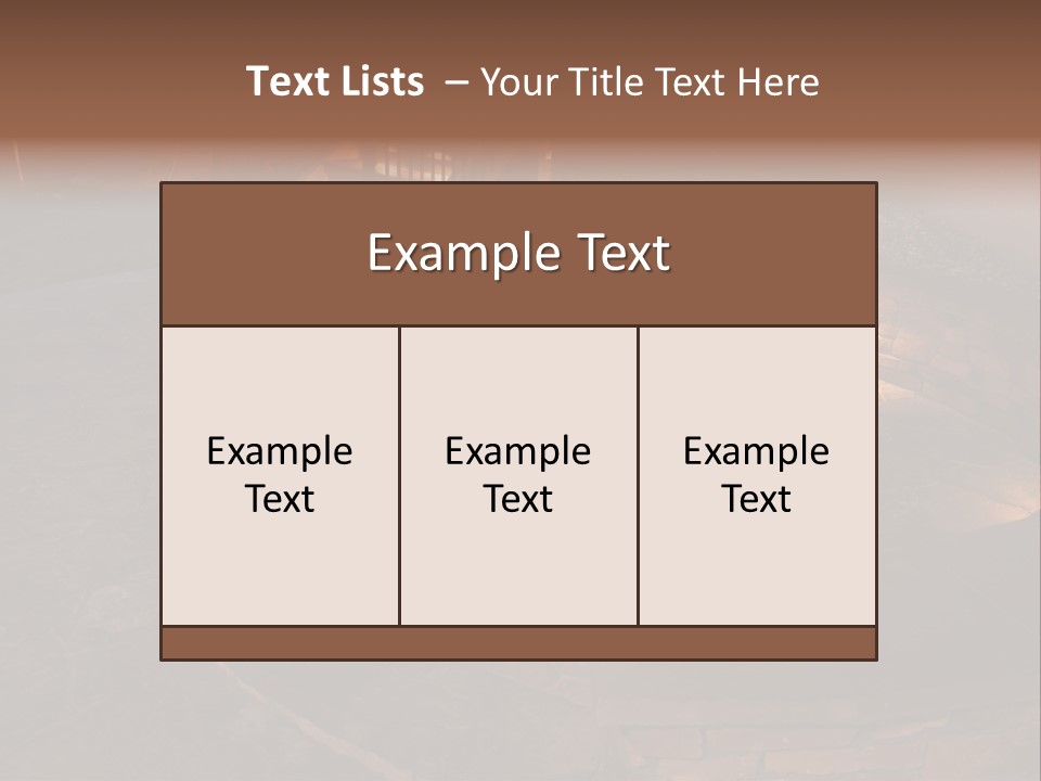 A Fire Pit In A Backyard With Steps Leading Up To It PowerPoint Template