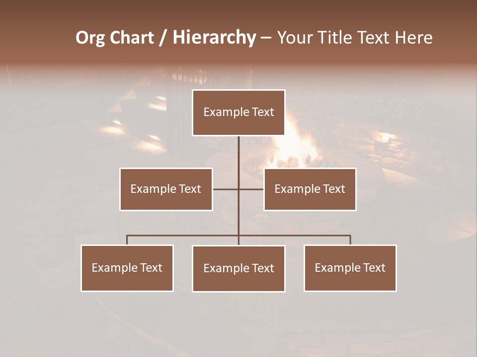 A Fire Pit In A Backyard With Steps Leading Up To It PowerPoint Template