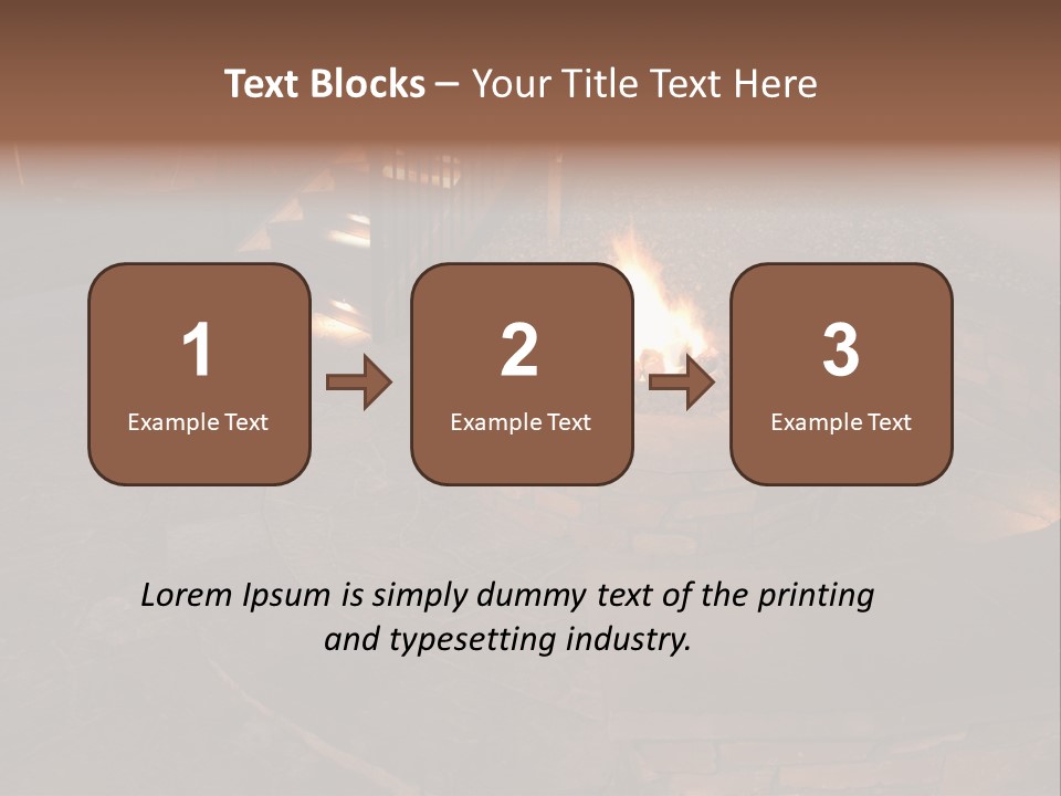 A Fire Pit In A Backyard With Steps Leading Up To It PowerPoint Template