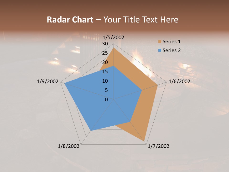 A Fire Pit In A Backyard With Steps Leading Up To It PowerPoint Template