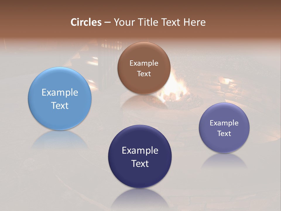 A Fire Pit In A Backyard With Steps Leading Up To It PowerPoint Template