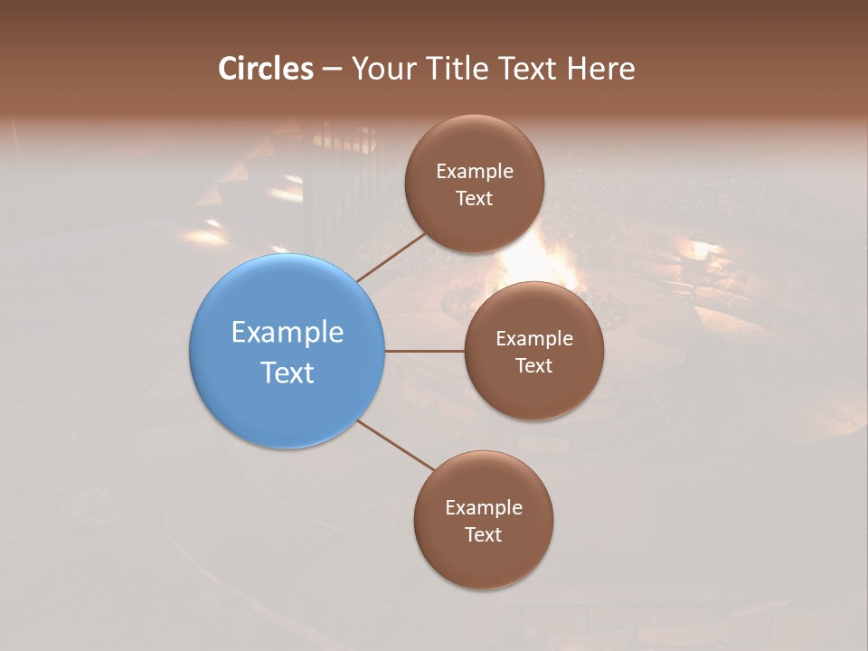 A Fire Pit In A Backyard With Steps Leading Up To It PowerPoint Template