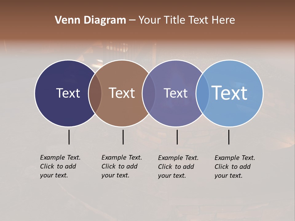A Fire Pit In A Backyard With Steps Leading Up To It PowerPoint Template