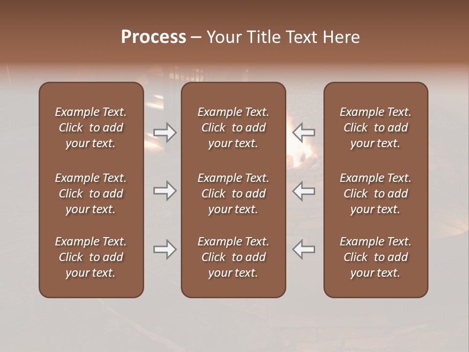 A Fire Pit In A Backyard With Steps Leading Up To It PowerPoint Template