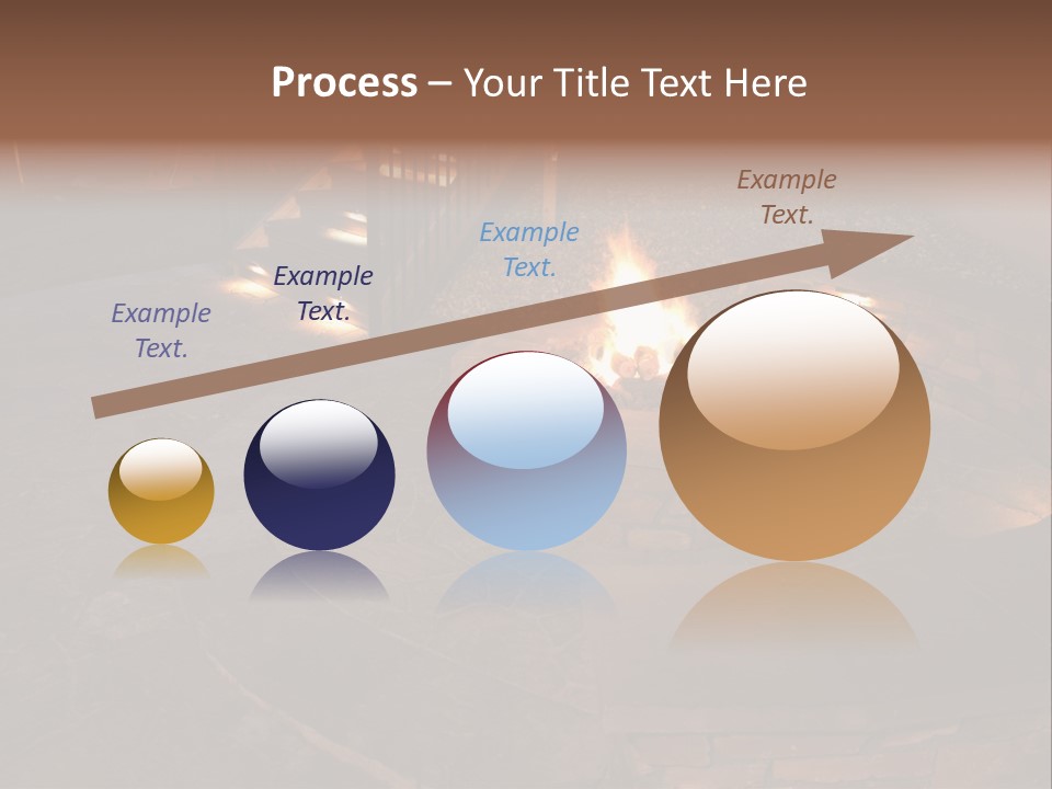 A Fire Pit In A Backyard With Steps Leading Up To It PowerPoint Template