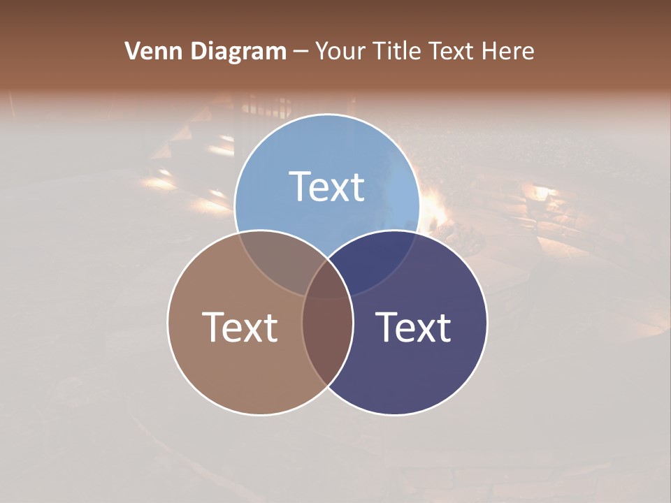 A Fire Pit In A Backyard With Steps Leading Up To It PowerPoint Template