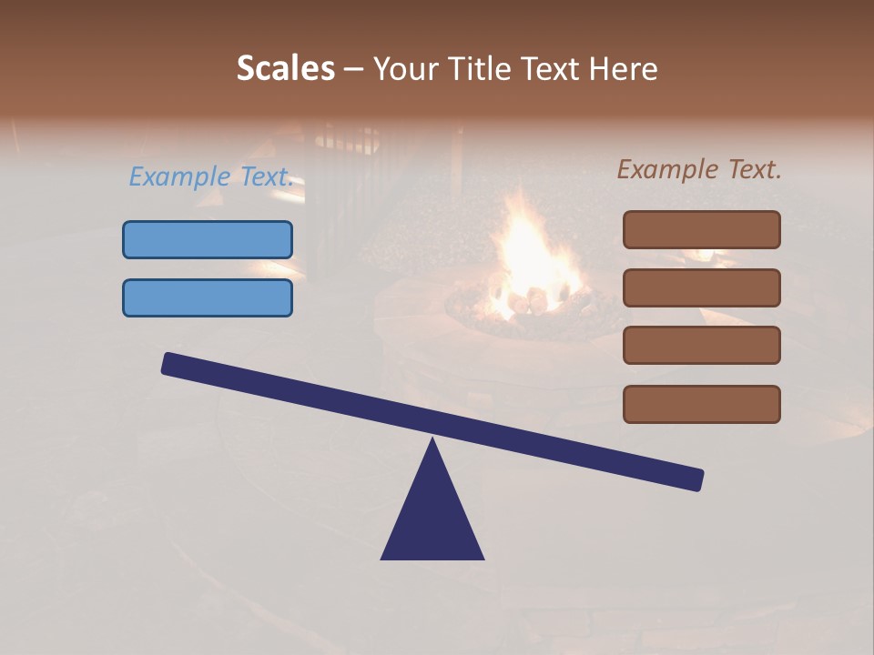 A Fire Pit In A Backyard With Steps Leading Up To It PowerPoint Template