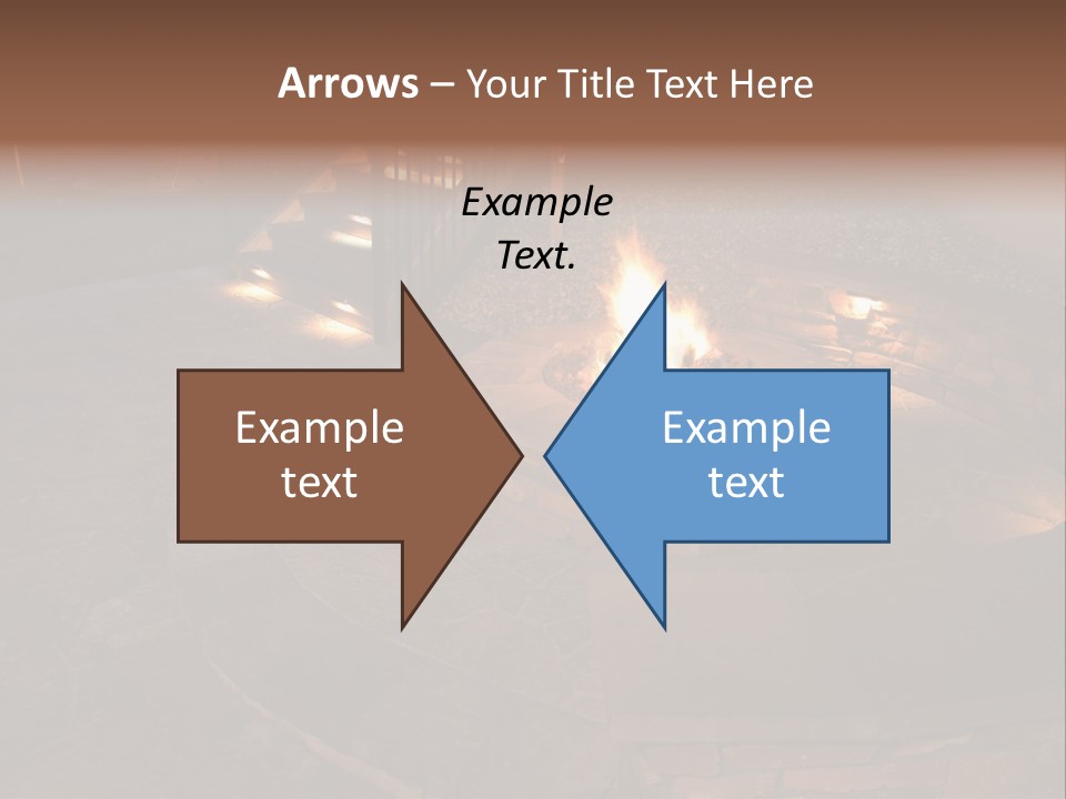 A Fire Pit In A Backyard With Steps Leading Up To It PowerPoint Template
