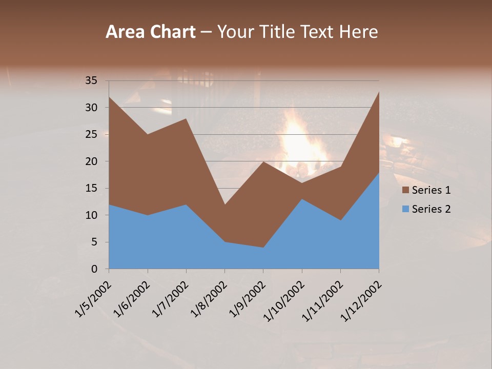 A Fire Pit In A Backyard With Steps Leading Up To It PowerPoint Template