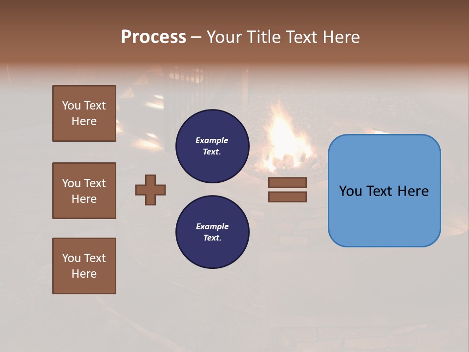 A Fire Pit In A Backyard With Steps Leading Up To It PowerPoint Template