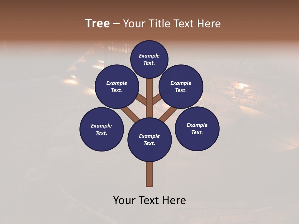 A Fire Pit In A Backyard With Steps Leading Up To It PowerPoint Template