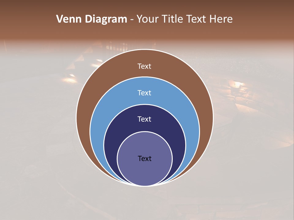 A Fire Pit In A Backyard With Steps Leading Up To It PowerPoint Template