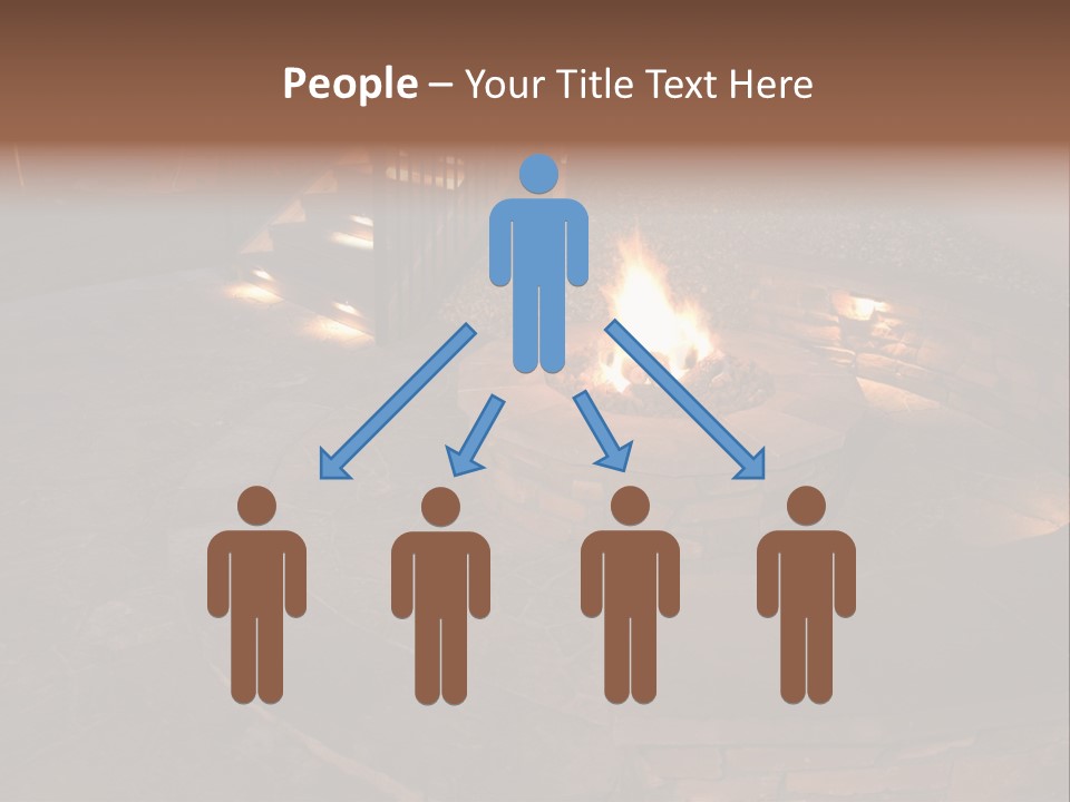 A Fire Pit In A Backyard With Steps Leading Up To It PowerPoint Template