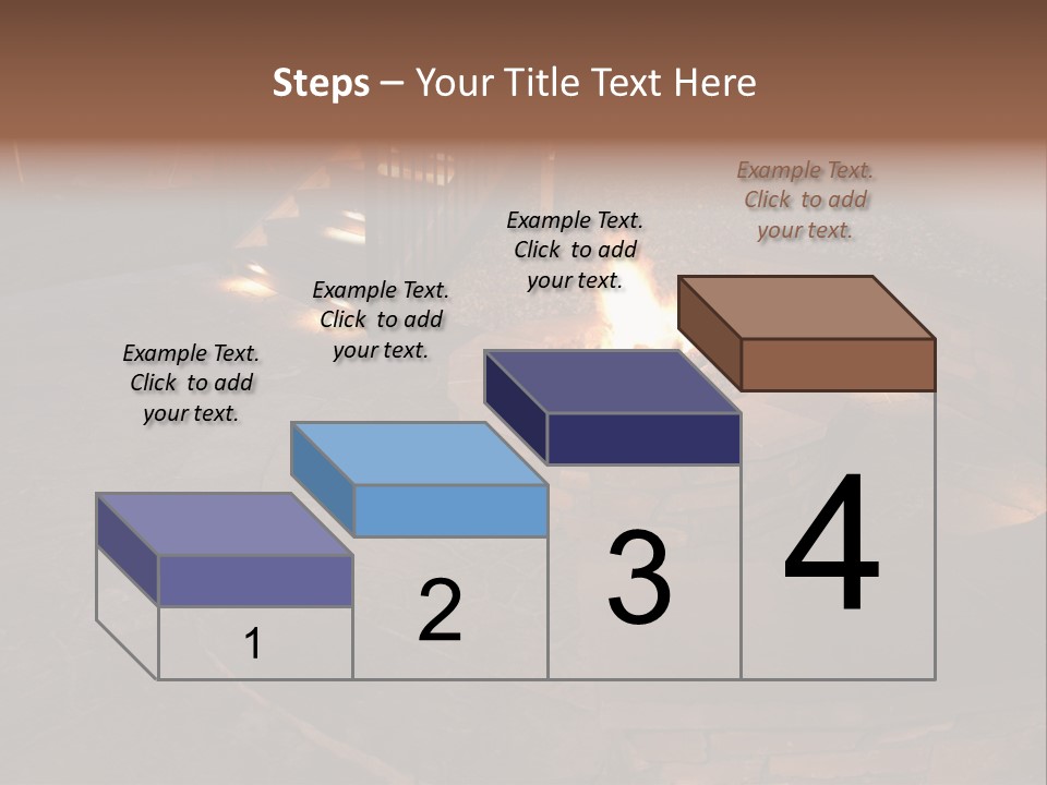 A Fire Pit In A Backyard With Steps Leading Up To It PowerPoint Template