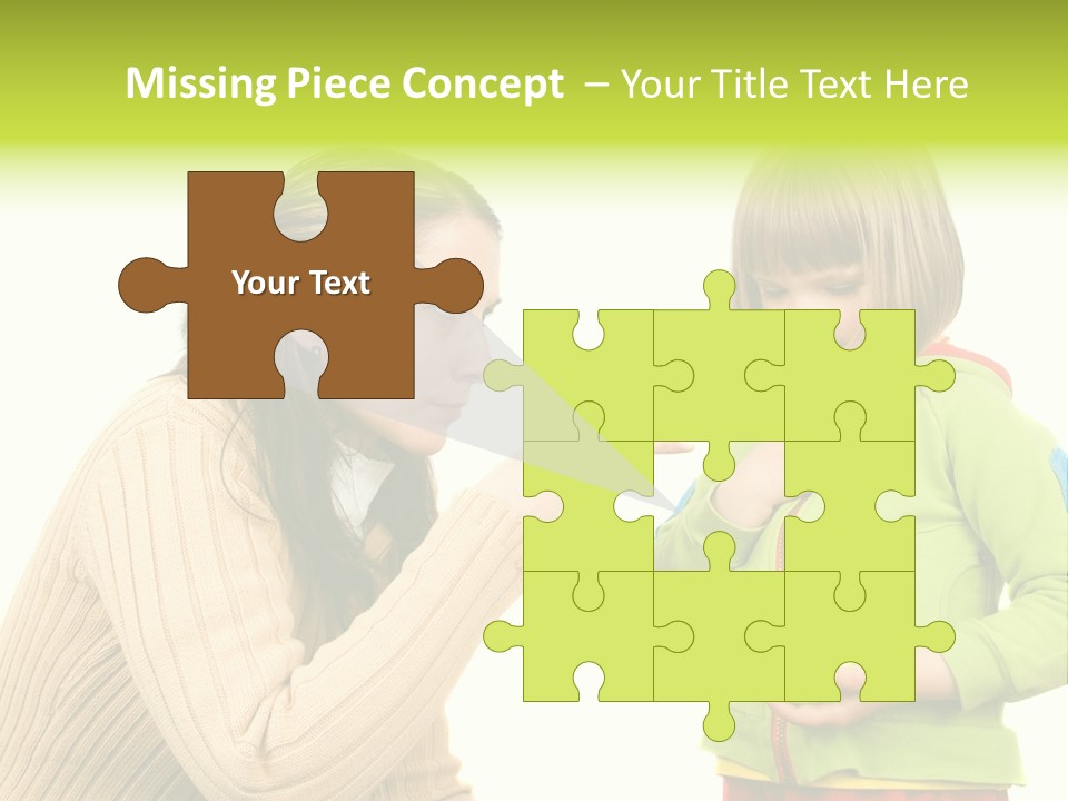 A Woman Pointing At A Child Holding A Tennis Ball PowerPoint Template