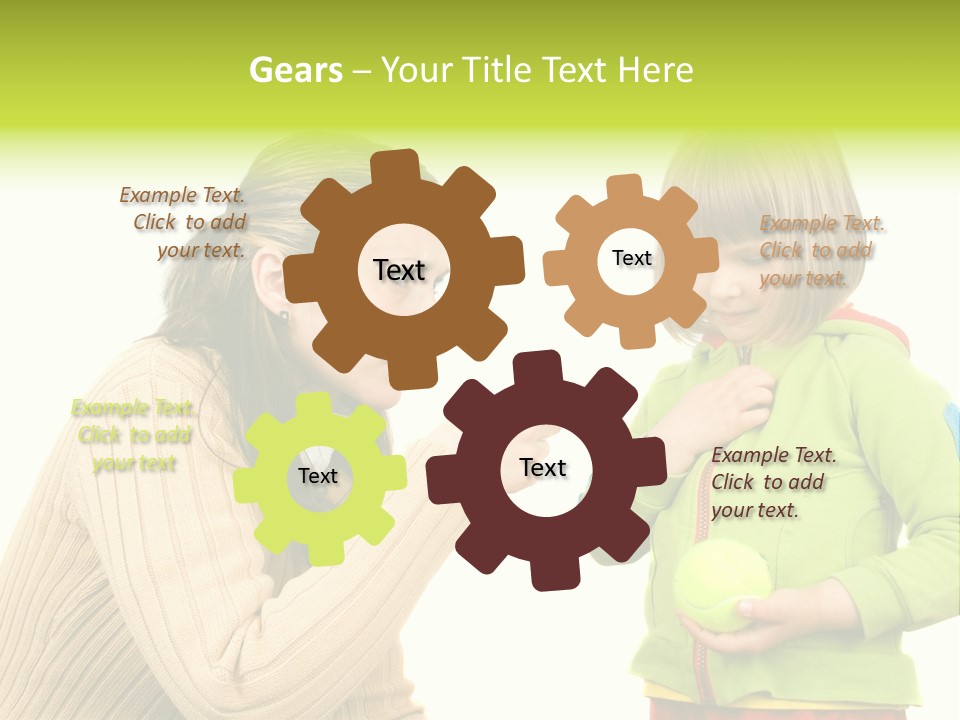 A Woman Pointing At A Child Holding A Tennis Ball PowerPoint Template