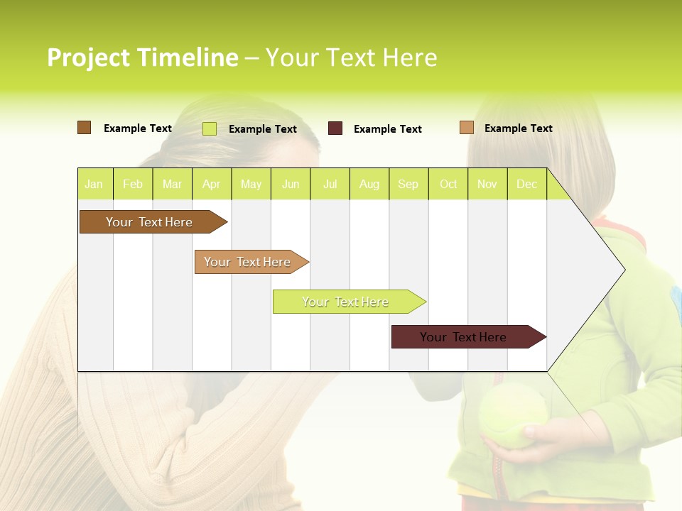 A Woman Pointing At A Child Holding A Tennis Ball PowerPoint Template
