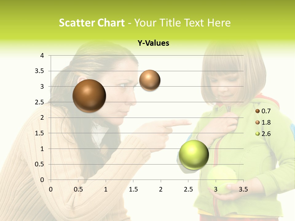 A Woman Pointing At A Child Holding A Tennis Ball PowerPoint Template