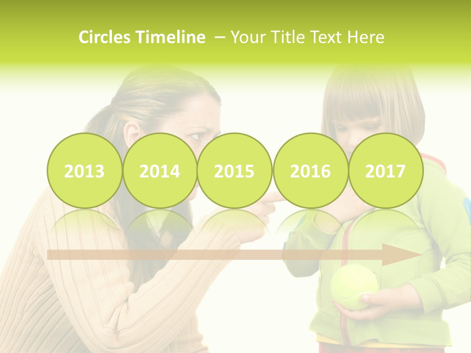 A Woman Pointing At A Child Holding A Tennis Ball PowerPoint Template