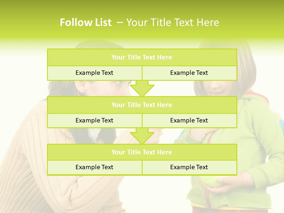 A Woman Pointing At A Child Holding A Tennis Ball PowerPoint Template