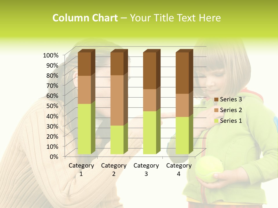 A Woman Pointing At A Child Holding A Tennis Ball PowerPoint Template