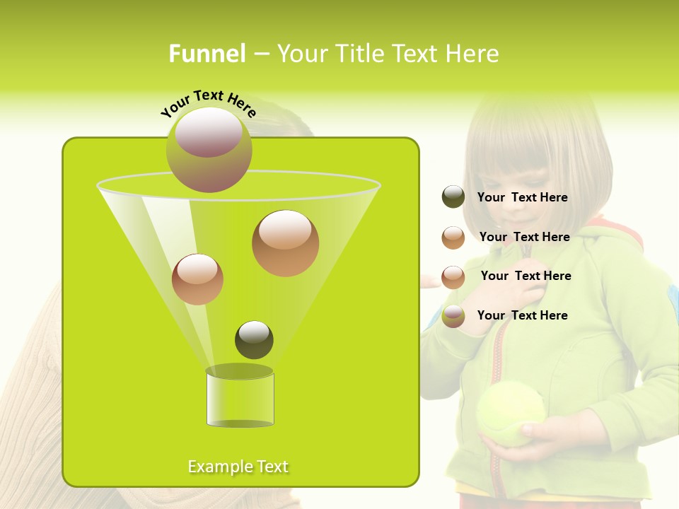 A Woman Pointing At A Child Holding A Tennis Ball PowerPoint Template