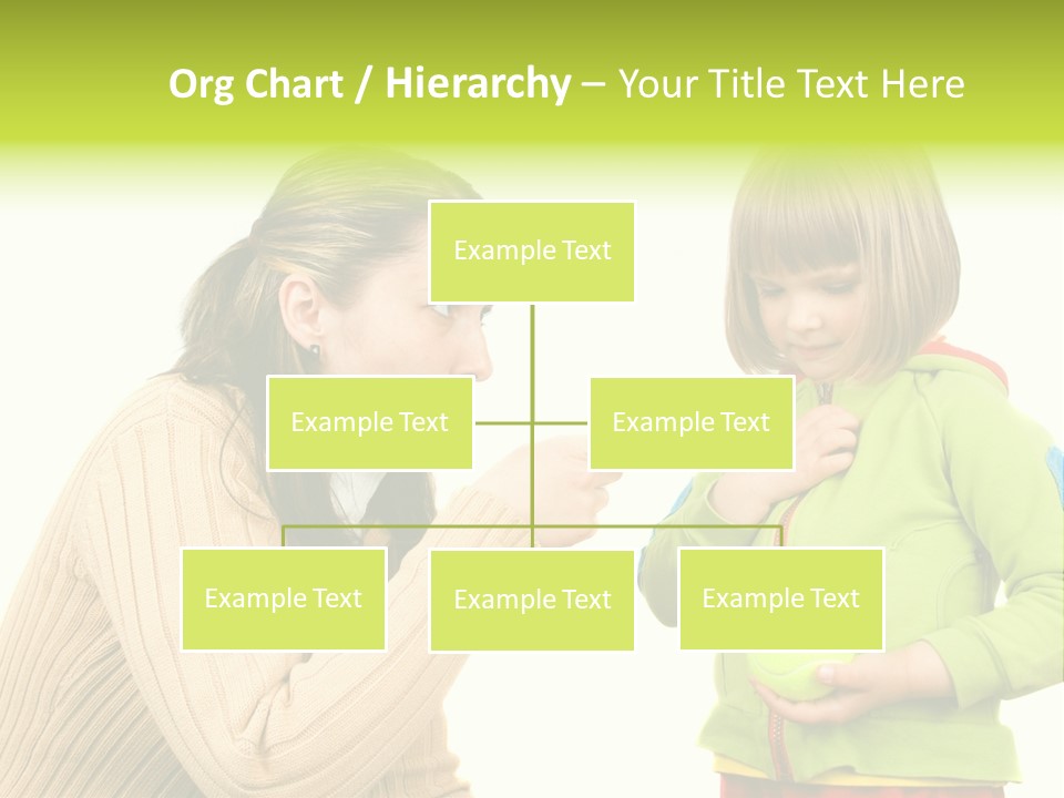 A Woman Pointing At A Child Holding A Tennis Ball PowerPoint Template