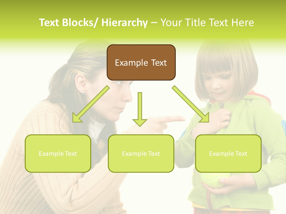 A Woman Pointing At A Child Holding A Tennis Ball PowerPoint Template