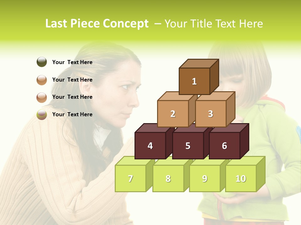 A Woman Pointing At A Child Holding A Tennis Ball PowerPoint Template