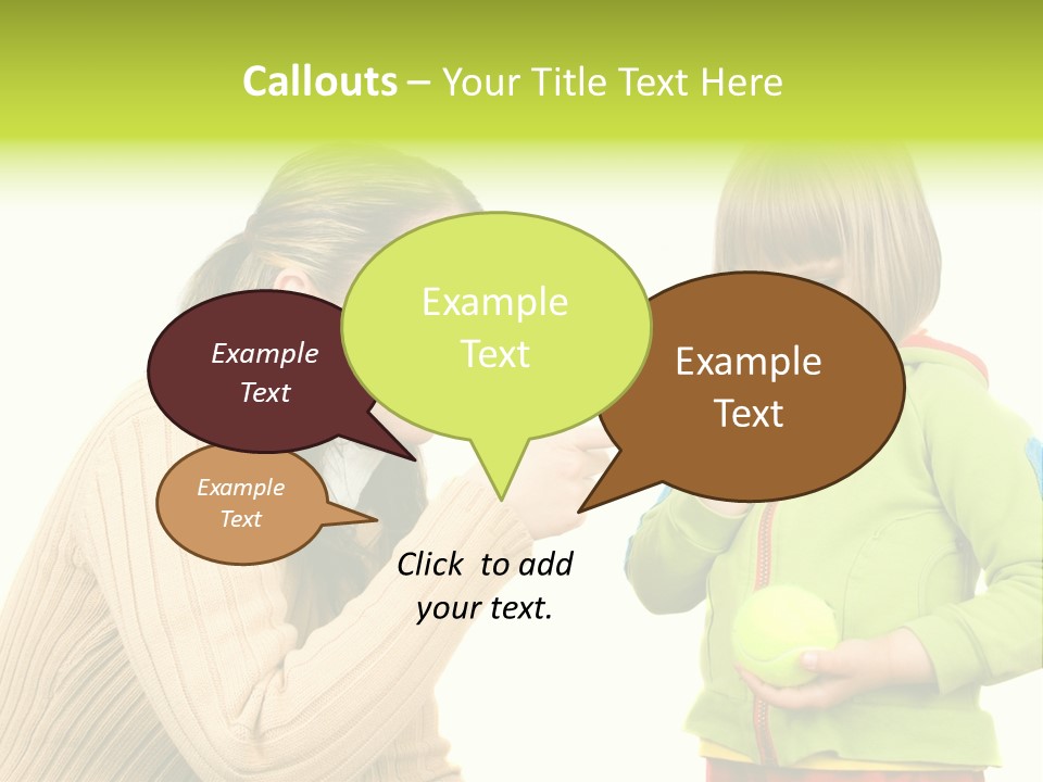 A Woman Pointing At A Child Holding A Tennis Ball PowerPoint Template