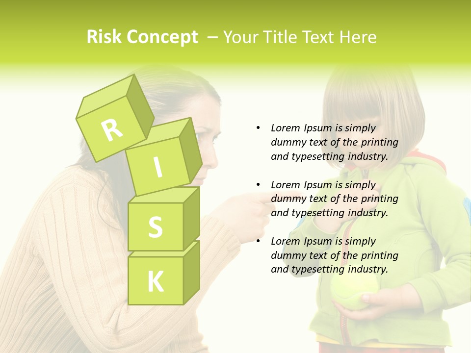 A Woman Pointing At A Child Holding A Tennis Ball PowerPoint Template