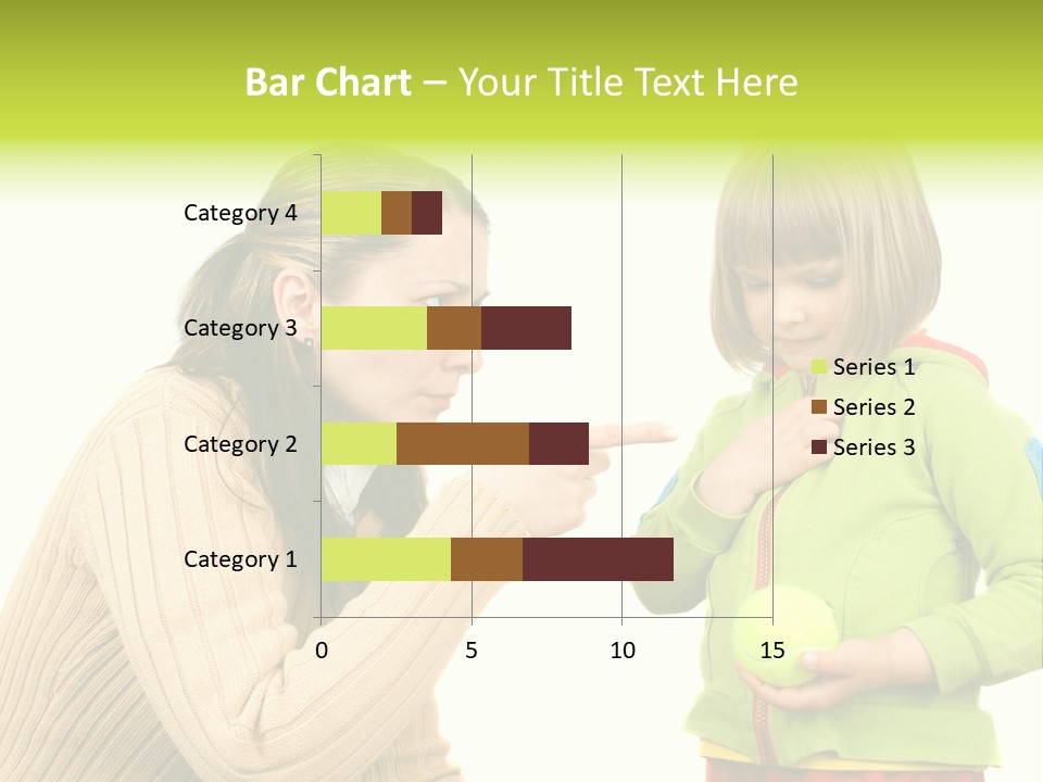 A Woman Pointing At A Child Holding A Tennis Ball PowerPoint Template