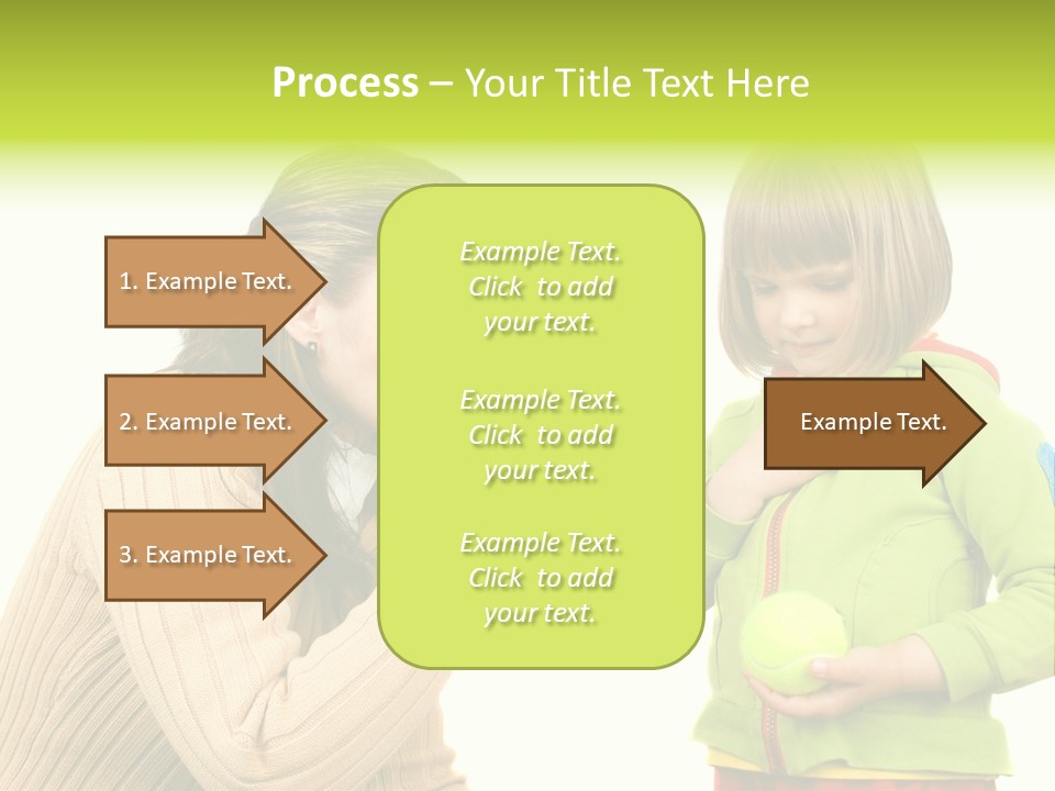 A Woman Pointing At A Child Holding A Tennis Ball PowerPoint Template