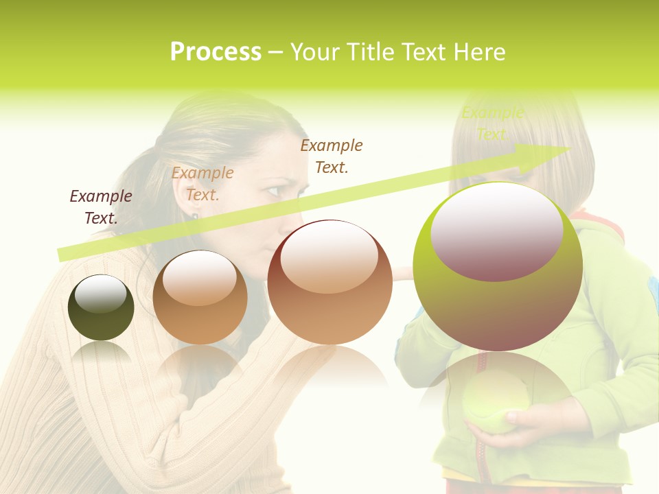 A Woman Pointing At A Child Holding A Tennis Ball PowerPoint Template