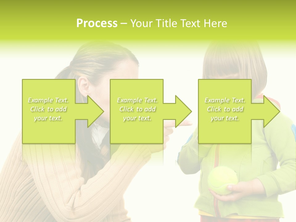 A Woman Pointing At A Child Holding A Tennis Ball PowerPoint Template