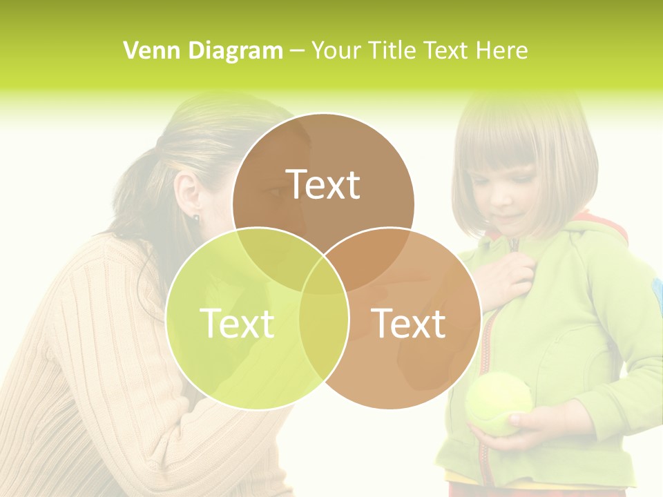 A Woman Pointing At A Child Holding A Tennis Ball PowerPoint Template