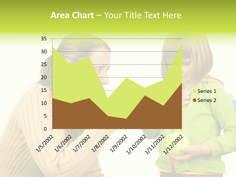 A Woman Pointing At A Child Holding A Tennis Ball PowerPoint Template