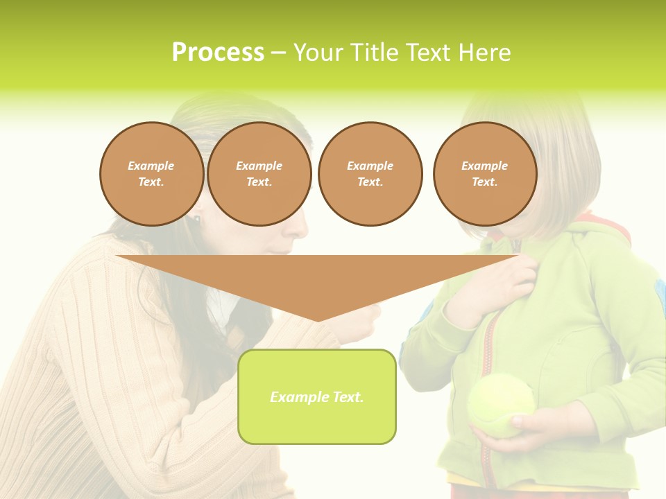 A Woman Pointing At A Child Holding A Tennis Ball PowerPoint Template