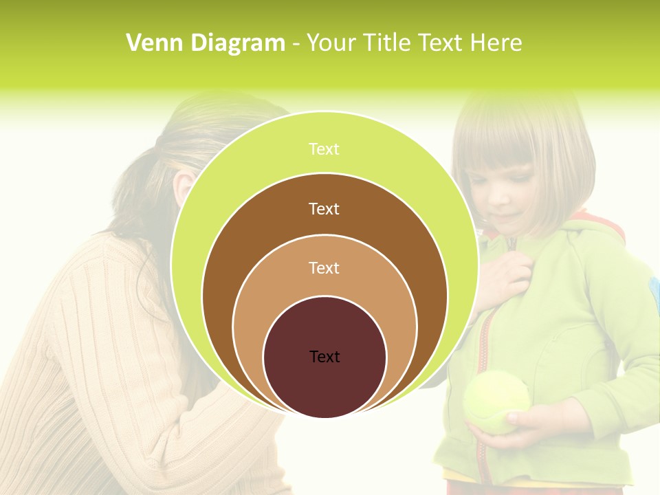 A Woman Pointing At A Child Holding A Tennis Ball PowerPoint Template