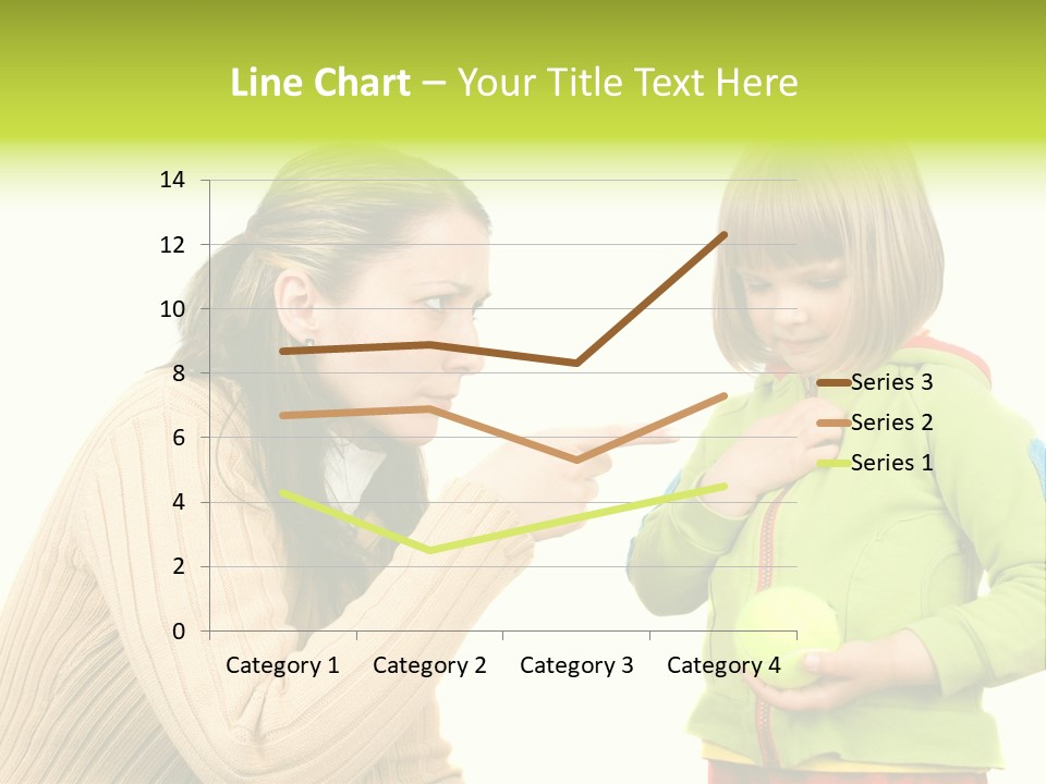 A Woman Pointing At A Child Holding A Tennis Ball PowerPoint Template