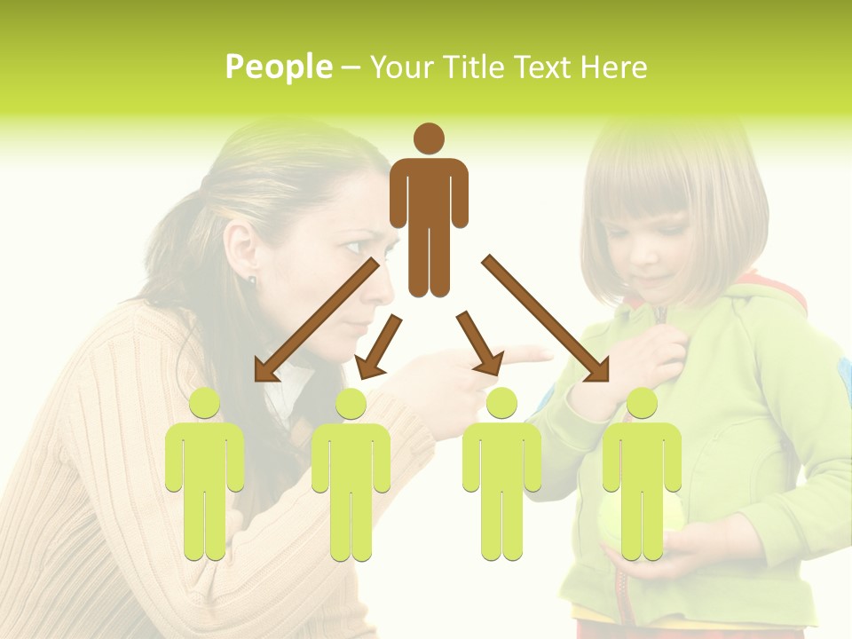 A Woman Pointing At A Child Holding A Tennis Ball PowerPoint Template