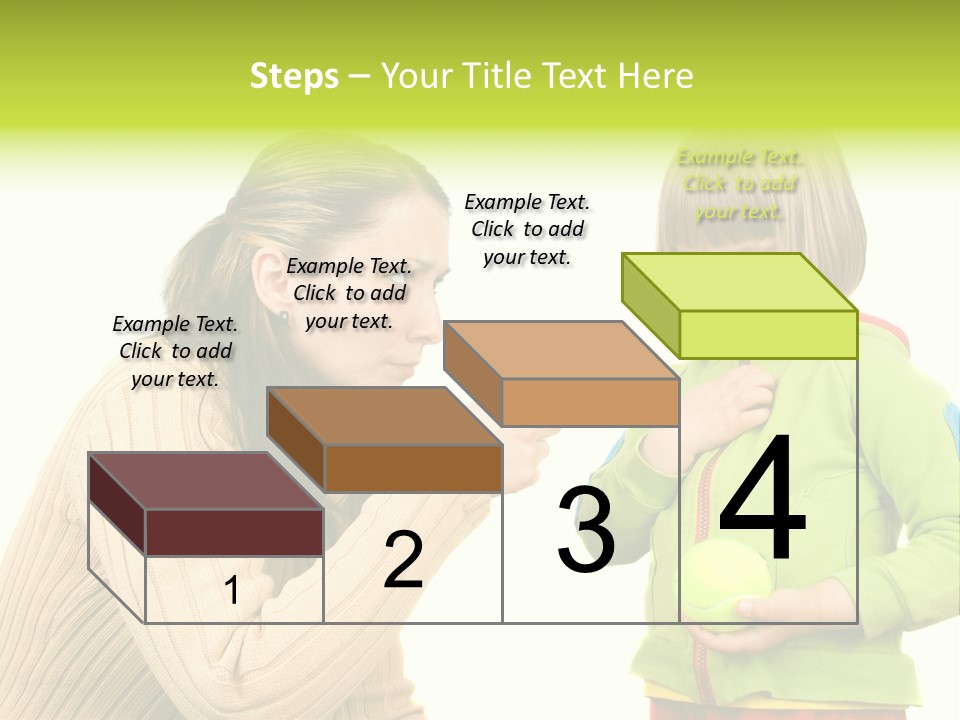 A Woman Pointing At A Child Holding A Tennis Ball PowerPoint Template