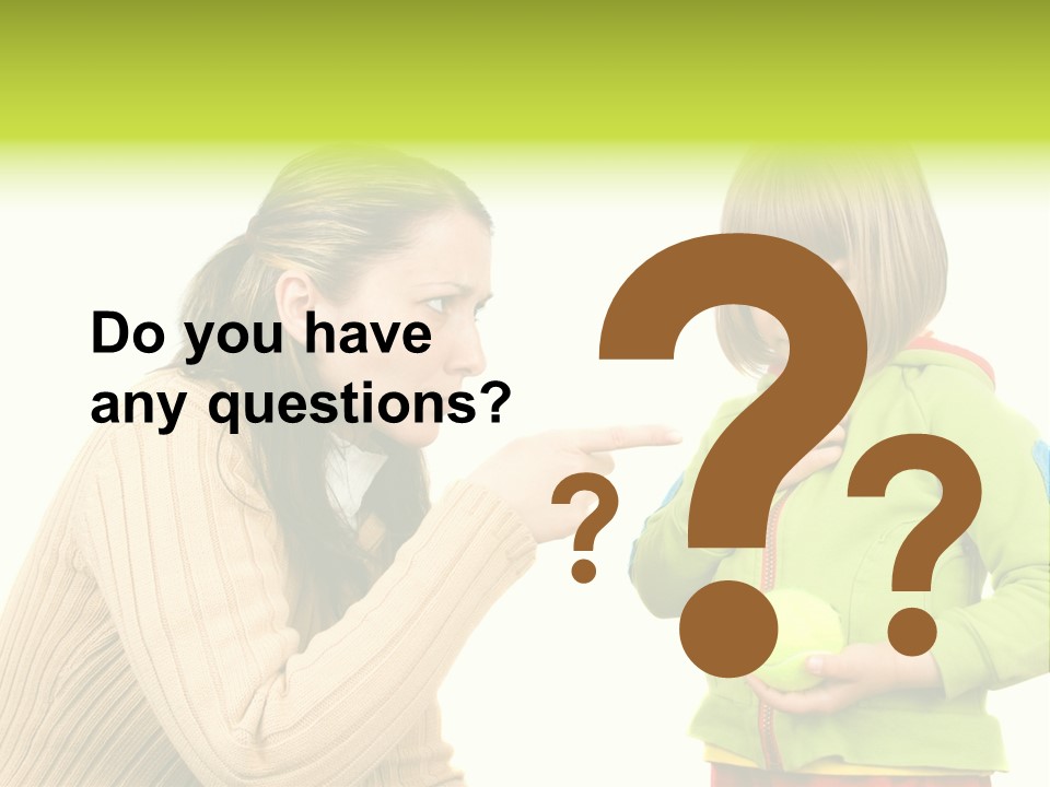 A Woman Pointing At A Child Holding A Tennis Ball PowerPoint Template