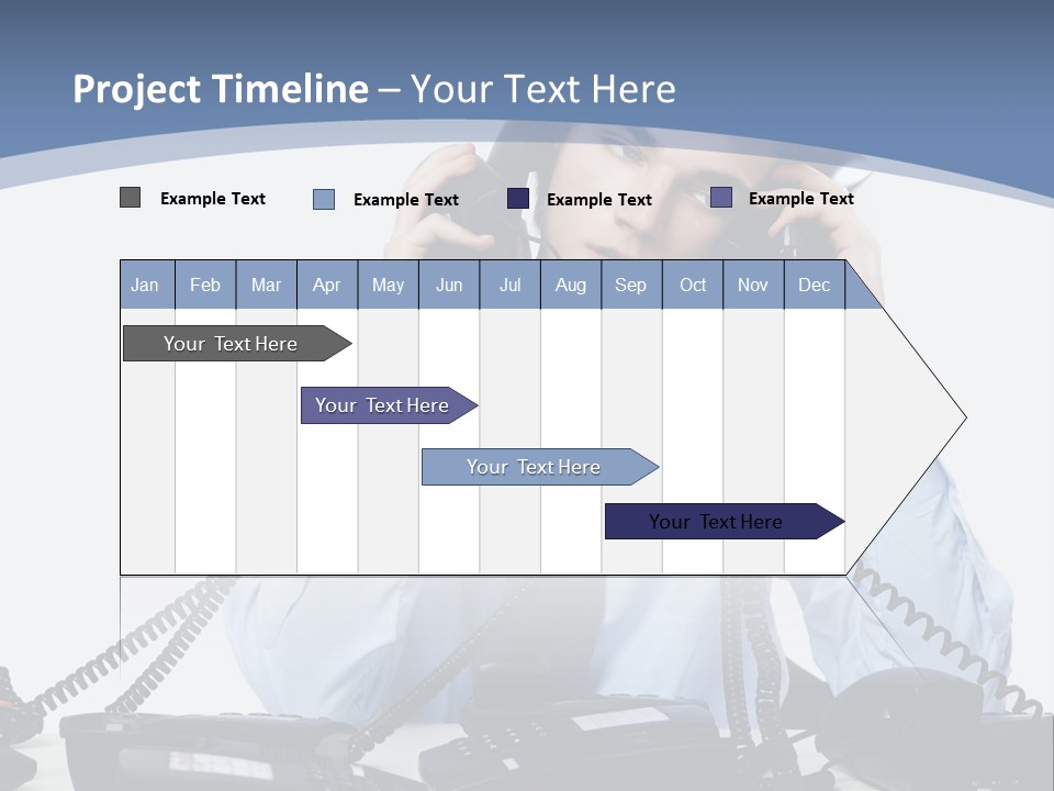 A Man In A Blue Shirt And Tie Talking On A Telephone PowerPoint Template