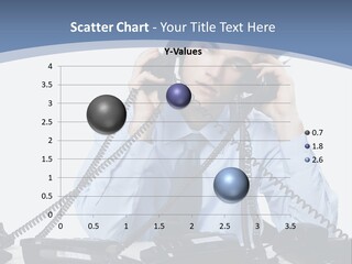 A Man In A Blue Shirt And Tie Talking On A Telephone PowerPoint Template