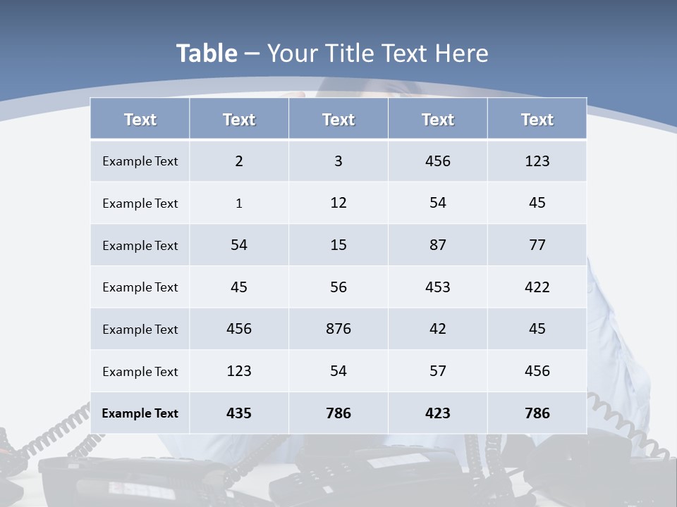 A Man In A Blue Shirt And Tie Talking On A Telephone PowerPoint Template