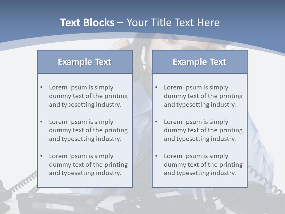 A Man In A Blue Shirt And Tie Talking On A Telephone PowerPoint Template