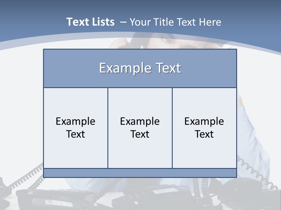A Man In A Blue Shirt And Tie Talking On A Telephone PowerPoint Template
